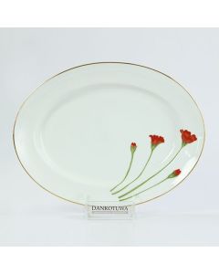 Red Flower Platter 14''