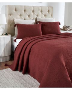 Summer Beauty Medium Beige Melange Color 100% Cotton Knitted King Size Bed Cover with 2 Pillow Cover Set