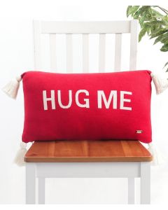 Hug Me Cotton Knitted Decorative Red Color 12 x 20 Inches Pillow Covers - Pluchi