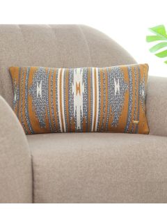 Ikkat Bronze Cotton Knitted Decorative 12 X 20 Inches Cushion Cover