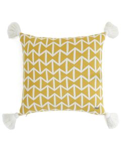 Beatrice Cotton Knitted Decorative Twanty Olive & Natural Color 18 x 18 Inches Cushion Cover