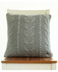 Classical- Grey Cotton Knitted Decorative Cushion Cover (18" x 18")