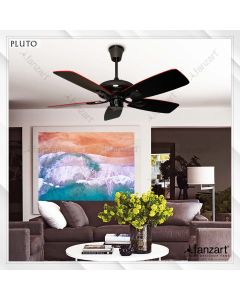 Pluto – 42″ Modern fan with 5 x Dual Colour Reversible Special Wood Red/ Nickel Black blades, Summer-Winter feature and optional Remote Integration