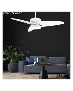 Propeller Matte White- 52″ Contemporary fan with 3 x Special Treated Reversible Plywood Blades, Multi-Coloured LED, BLDC Motor and Remote Control