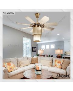 Shadow – 42″ Fandelier ® with 8 x ABS transparent collapsable blades, LED light and Remote Control