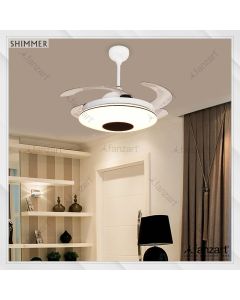 Shimmer – 44″ Modern fan with 4 x Retractable ABS Blade Fan with BLDC motor, Summer-Winter feature, Multi-Coloured LED and Remote Control