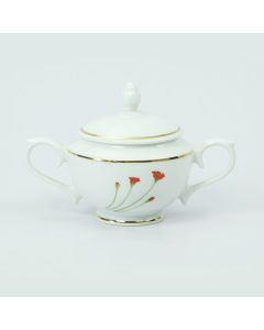 Red Flower Sugar Bowl