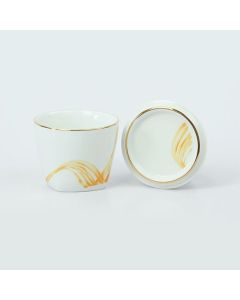 Fancy Wave Gold Sugar Bowl