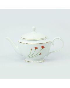 Red Flower Tea Pot