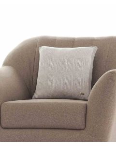 Herring Bone Cotton Knitted Decorative Light Grey & Natural color 16 x 16 Inches Cushion Cover - Pluchi