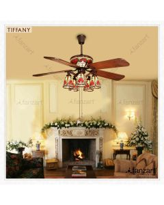 Tiffany – 52” Classical fan with 5 x Natural wooden blades, Pull Chain, Summer-Winter feature and optional Remote Integration