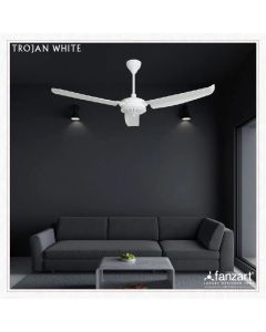 Trojan White- 56” Classical fan with 3 x Matte White ABS blades, Summer-Winter feature and optional Remote Integration