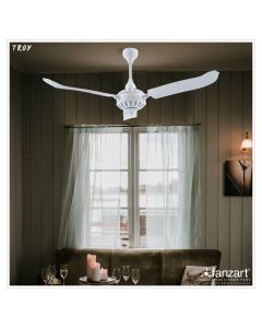 Troy Matte White- 56″ Classical fan with 3x Mild Steel Blades in Matte White finish, Whisper-Quiet Technology