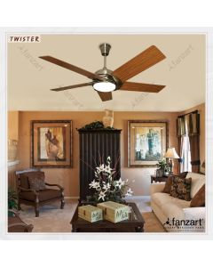 Twister – 52″ Contemporary fan with 5 x Special Wood blades and Remote Control