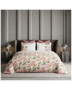 D'Decor Double  Bedsheet with 2 Pillow Covers - Premium Collection - RA14 - FLOWER FANTASY - DESERT ROSE (Pack of 1)