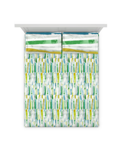 D'Decor Double Bedsheet with 2 Pillow Covers - Primary Collection - THISTLE - PEAPOD - EM138 (Pack of 1)