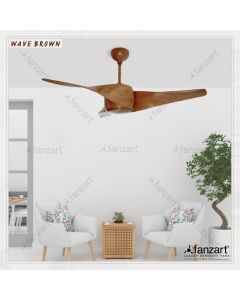 Wave Brown – 52″ Contemporary fan with 3 x customisable ABS blades, BLDC motor and Remote Control