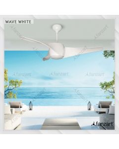 Wave White- 52″ Modern fan with 3 x customisable ABS blades, BLDC motor and Remote Control