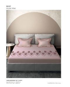 D'Decor Large Bedsheet with 2 Pillow Covers - MUSK PINK- BSC-07 (Pack of 1)