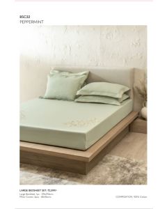 D'Decor Large Bedsheet with 2 Pillow Covers - PEPPERMINT- BSC32 (Pack of 1)