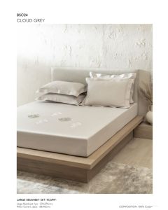 D'Decor Large Bedsheet with 2 Pillow Covers - CLOUD GREY- BSC24 (Pack of 1)