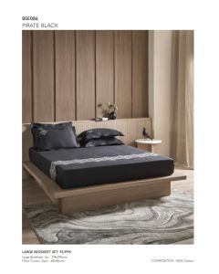 D'Decor Large Bedsheet with 2 Pillow Covers - PIRATE BLACK- BSE086 (Pack of 1)