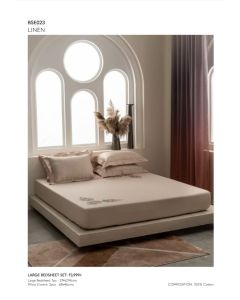 D'Decor Large Bedsheet with 2 Pillow Covers - LINEN- BSE023 (Pack of 1)