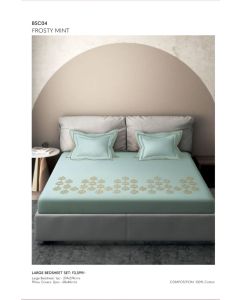 D'Decor Large Bedsheet with 2 Pillow Covers - FROSTY MINT- BSC04 (Pack of 1)