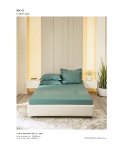D'Decor Large Bedsheet with 2 Pillow Covers -DEEP SEA - BSC40 (Pack of 1)