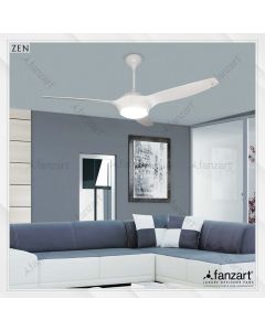 Zen – 56″ Modern fan with 3 x ABS Glossy White blades, Multi Coloured LED and Remote Control