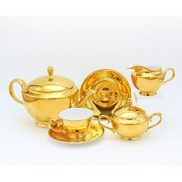 Fully Gold 17 Pieces Tea Set Price in Main Website - Shop Online