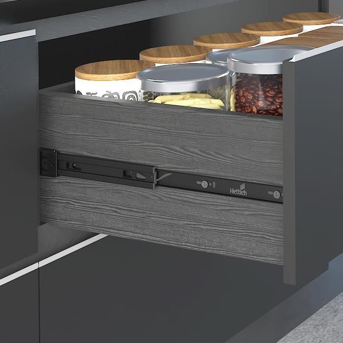 Hettich KA 5632/200 mm Black Finish Drawer Channel Price in Main